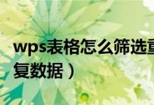 wps表格怎么筛选重复数据（表格怎么筛选重复数据）