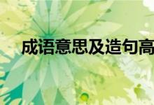 成语意思及造句高中（成语意思及造句）