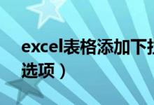 excel表格添加下拉选项（excel表添加下拉选项）