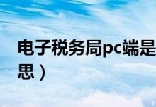 电子税务局pc端是什么意思（PC端是什么意思）