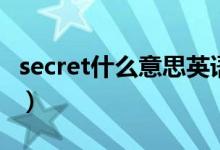 secret什么意思英语怎么读（secret什么意思）