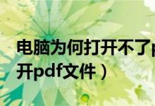 电脑为何打开不了pdf文件（电脑为什么打不开pdf文件）