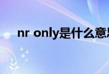 nr only是什么意思（only是什么意思）