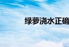 绿萝浇水正确方法（绿萝浇水）