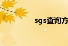 sgs查询方法（sgs查询）