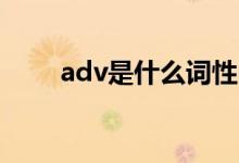 adv是什么词性（conj是什么词性）