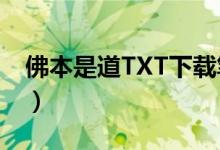 佛本是道TXT下载笔趣阁（佛本是道txt下载）