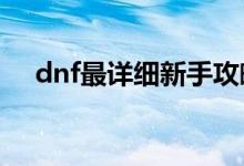 dnf最详细新手攻略（求DNF新手攻略）