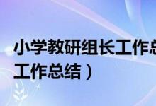 小学教研组长工作总结发言稿（小学教研组长工作总结）