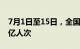 7月1日至15日，全国铁路累计发送旅客2.11亿人次