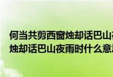 何当共剪西窗烛却话巴山夜雨时是什么生肖（何当共剪西窗烛却话巴山夜雨时什么意思）