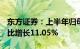 东方证券：上半年归母净利润21.11亿元，同比增长11.05%