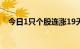 今日1只个股连涨19天，3只个股连涨8天