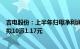 吉电股份：上半年归母净利润10.95亿元，同比增22.03%，拟10派1.17元