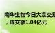 南华生物今日大宗交易溢价成交1452.22万股，成交额1.04亿元