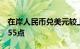 在岸人民币兑美元较上一交易日夜盘收盘涨155点