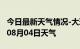 今日最新天气情况-大理天气预报大理2024年08月04日天气