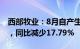 西部牧业：8月自产生鲜乳生产量2739.42吨，同比减少17.79%