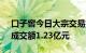 口子窖今日大宗交易折价成交360.56万股，成交额1.23亿元