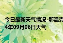 今日最新天气情况-鄂温克旗天气预报呼伦贝尔鄂温克旗2024年09月06日天气