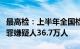 最高检：上半年全国检察机关批准逮捕各类犯罪嫌疑人36.7万人