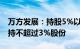 万方发展：持股5%以上股东双阳农商行拟减持不超过3%股份