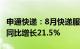 申通快递：8月快递服务业务收入38.73亿元，同比增长21.5%