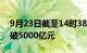 9月23日截至14时38分，沪深两市成交额突破5000亿元