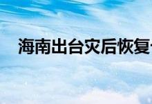 海南出台灾后恢复七条措施保就业保民生