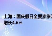 上海：国庆假日全要素旅游消费交易总额269.19亿元，同比增长4.6%