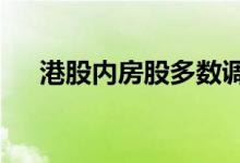 港股内房股多数调整，融信中国跌16%