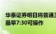 华泰证券明日将普通三方转账时间临时提前：最早7:30可操作