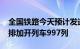 全国铁路今天预计发送旅客1560万人次，安排加开列车997列