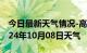 今日最新天气情况-高港天气预报泰州高港2024年10月08日天气