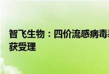 智飞生物：四价流感病毒裂解疫苗（儿童型）申请生产注册获受理