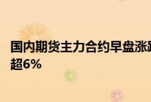 国内期货主力合约早盘涨跌互现，集运指数（欧线） 玻璃跌超6%