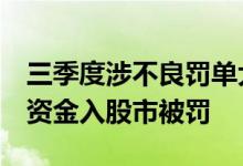 三季度涉不良罚单大增近八成，8机构因贷款资金入股市被罚