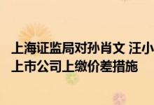 上海证监局对孙肖文 汪小清采取责令购回违规减持股份并向上市公司上缴价差措施