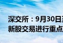 深交所：9月30日至10月11日对上市初期的新股交易进行重点监控